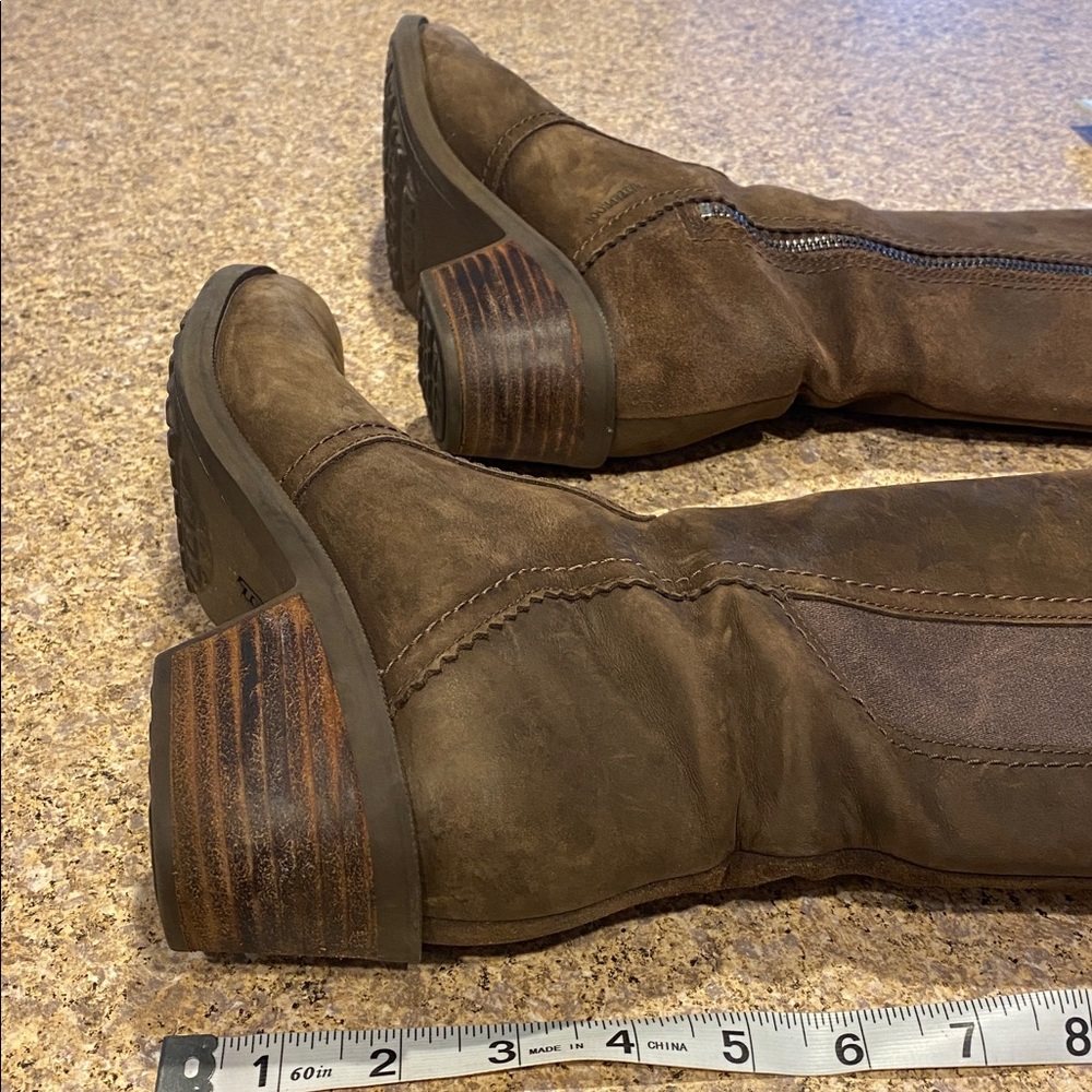 Teva Tall Leather Brown Boots Waterproof Casual 7 1103232 Anaya Heeled Heel - Picture 5 of 17